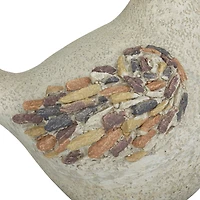 12" Gray Stone Farmhouse Bird Garden Sculpture Set