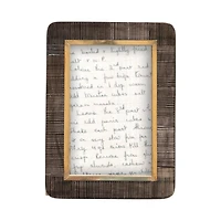 Hello Honey® Black & Natural Hand-Carved Horn 5" x 7" Tabletop Frame with Brass Border