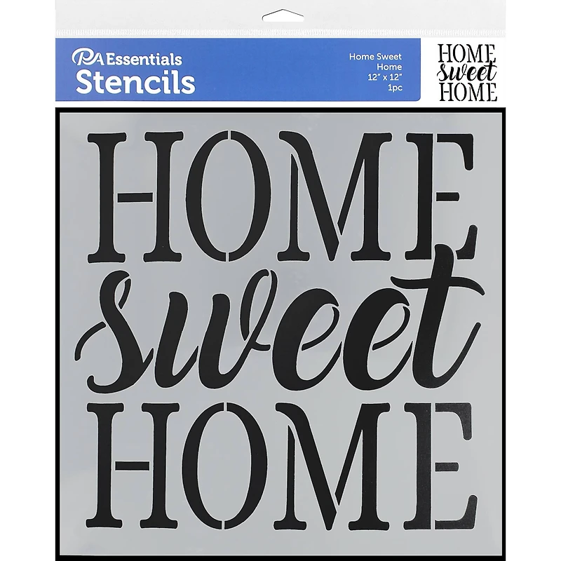 PA Essentials Home Sweet Home Stencil, 12" x 12"
