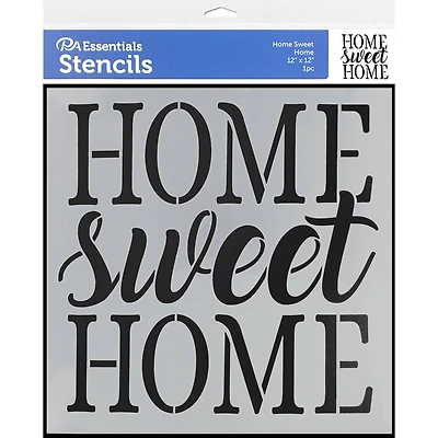 PA Essentials Home Sweet Home Stencil, 12" x 12"