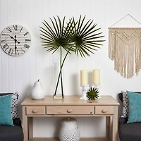 4ft. Green Fan Palm Arrangement in Glass Vase