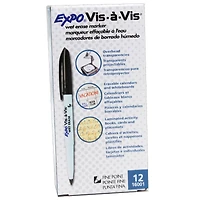 Expo® Vis-à-Vis® Black Fine Point Wet Erase Markers, 12ct.