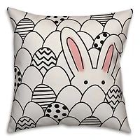 Egg Hunting Bunny Throw Pillow