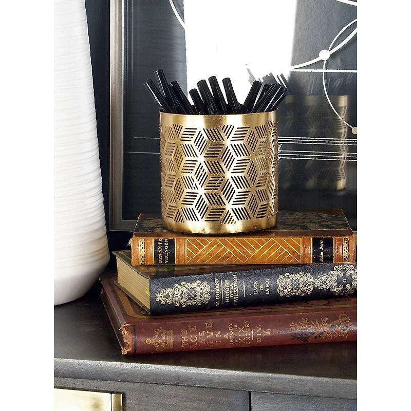 4" Gold Iron Glam Pencil Holder