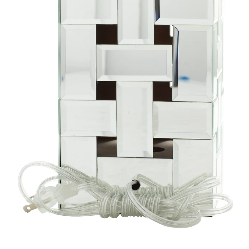 Silver Glass Glam Table Lamp, 29" x 10" x 16"