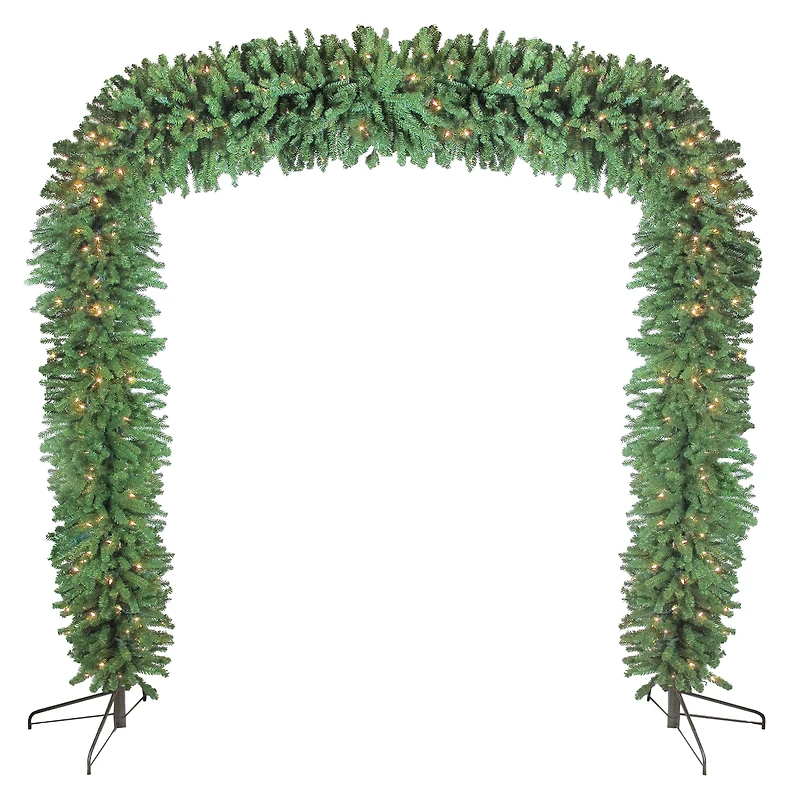 9ft. Pre-Lit Pine Artificial Christmas Archway Decoration, Clear Lights