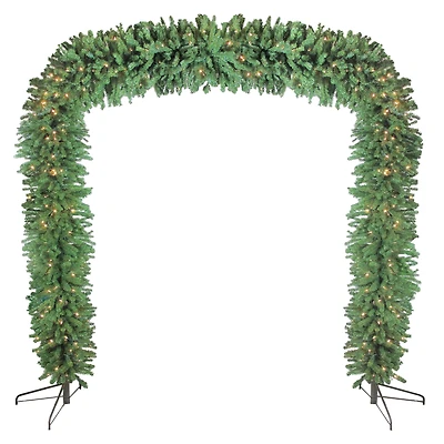 9ft. Pre-Lit Pine Artificial Christmas Archway Decoration, Clear Lights