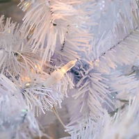 7.5ft. Pre-Lit White Artificial Christmas Tree, Warm White LED Lights