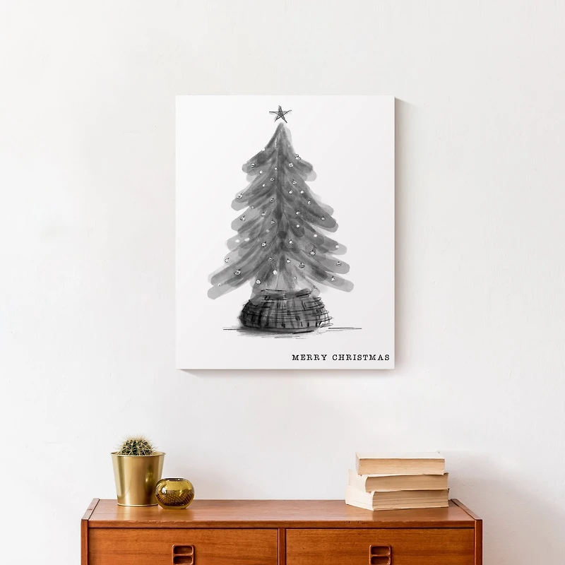 Neutral Christmas Tree Canvas Wall Art