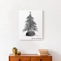 Neutral Christmas Tree Canvas Wall Art