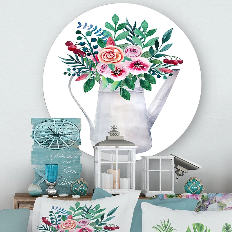 Designart - Bouquets of Flowers In Rustic Flowering Pot