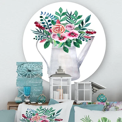 Designart - Bouquets of Flowers In Rustic Flowering Pot