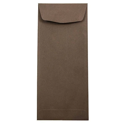 JAM Paper 4.5" x 10.375" Chocolate Brown Policy Business Envelopes, 50ct.