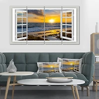 Designart - Open Window to Bright Yellow Sunset