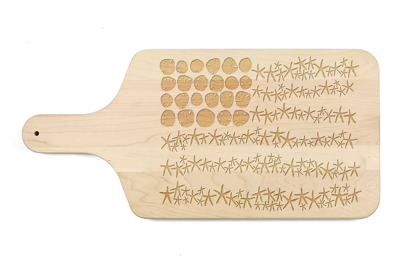 17" Starfish Flag Maple Paddle Cutting Board
