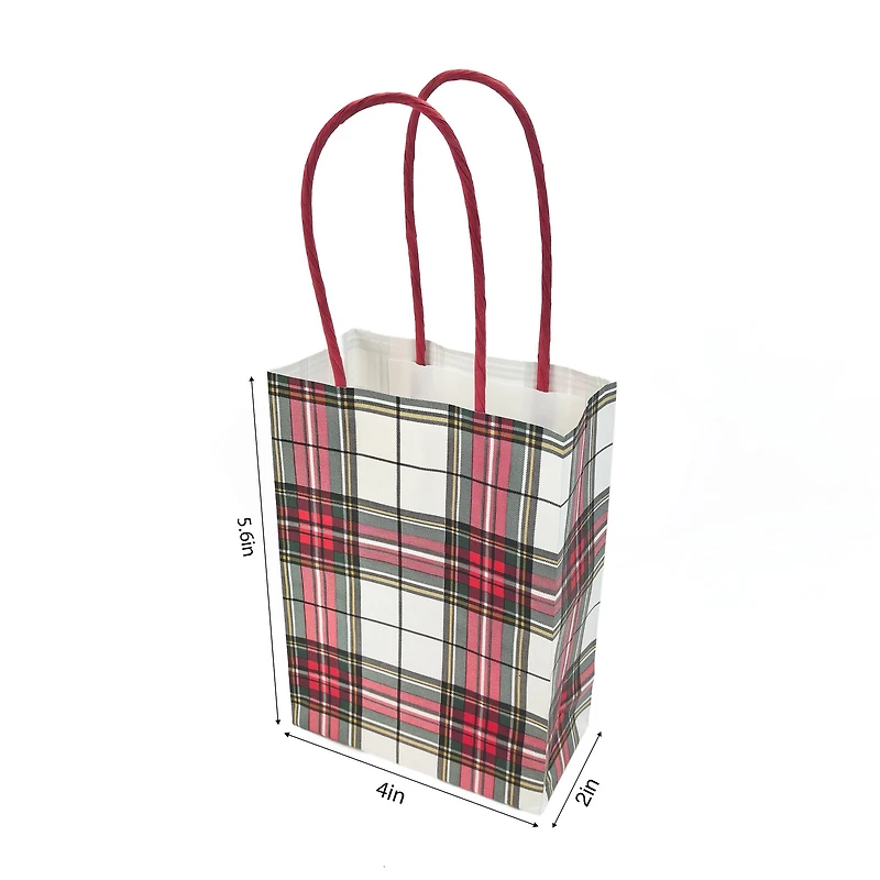 Mini White Plaid Gift Bags, 6ct. by Celebrate It™