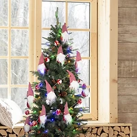 Glitzhome® 6ft. Red & White Fabric Christmas Gnome Garland Set