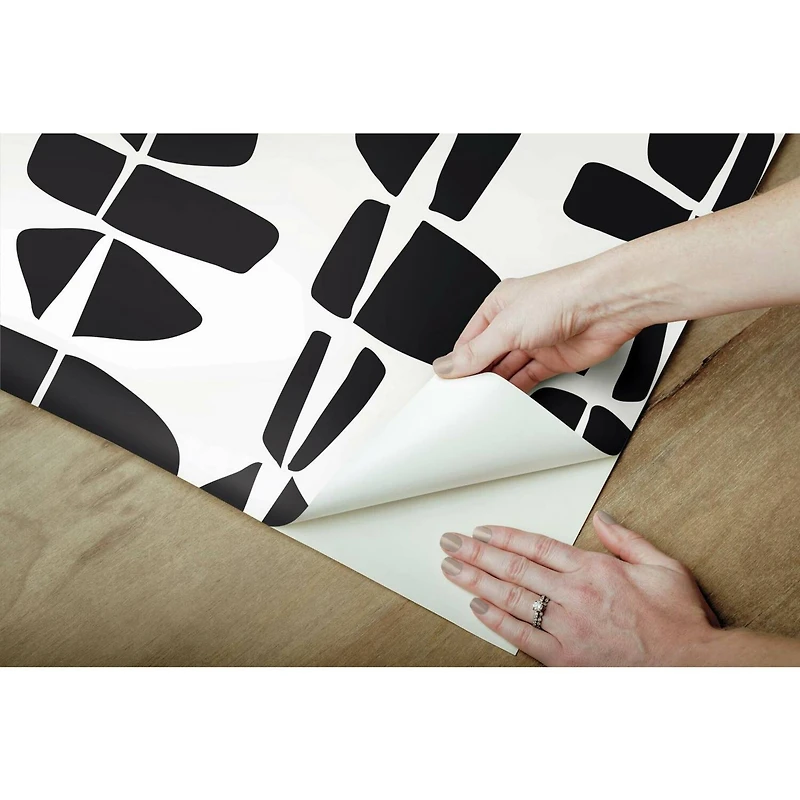 RoomMates Black Stacked Stones Peel & Stick Wallpaper