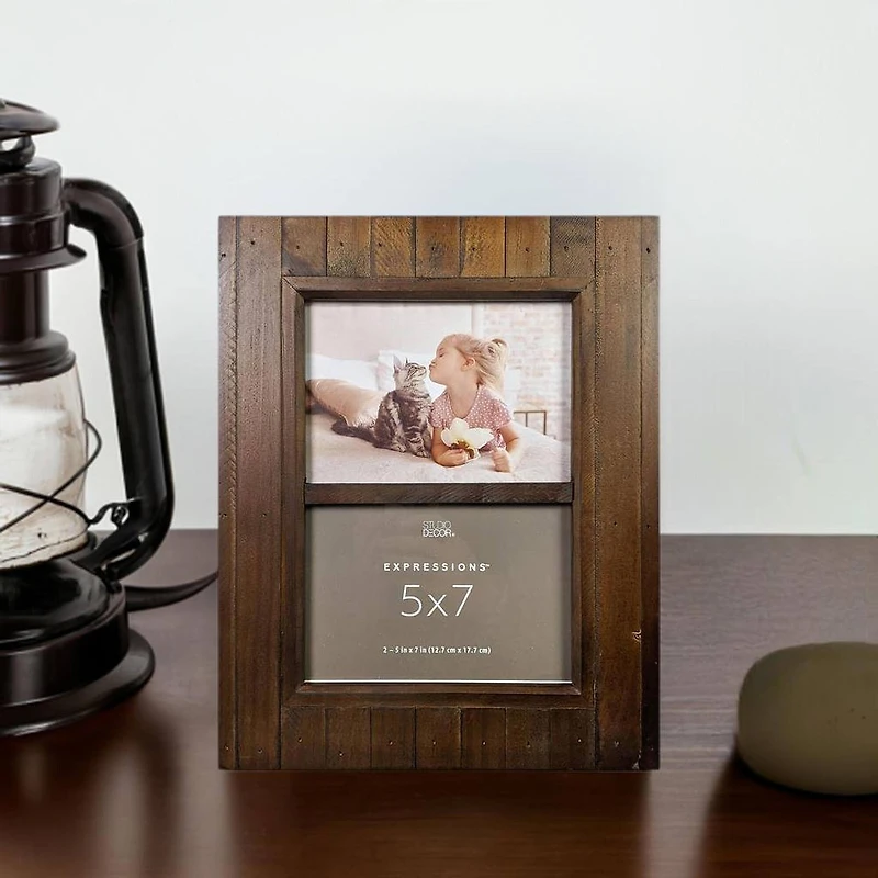 Expressions™ 2 Opening 5" x 7" Espresso Salvage Chic Frame by Studio Décor®