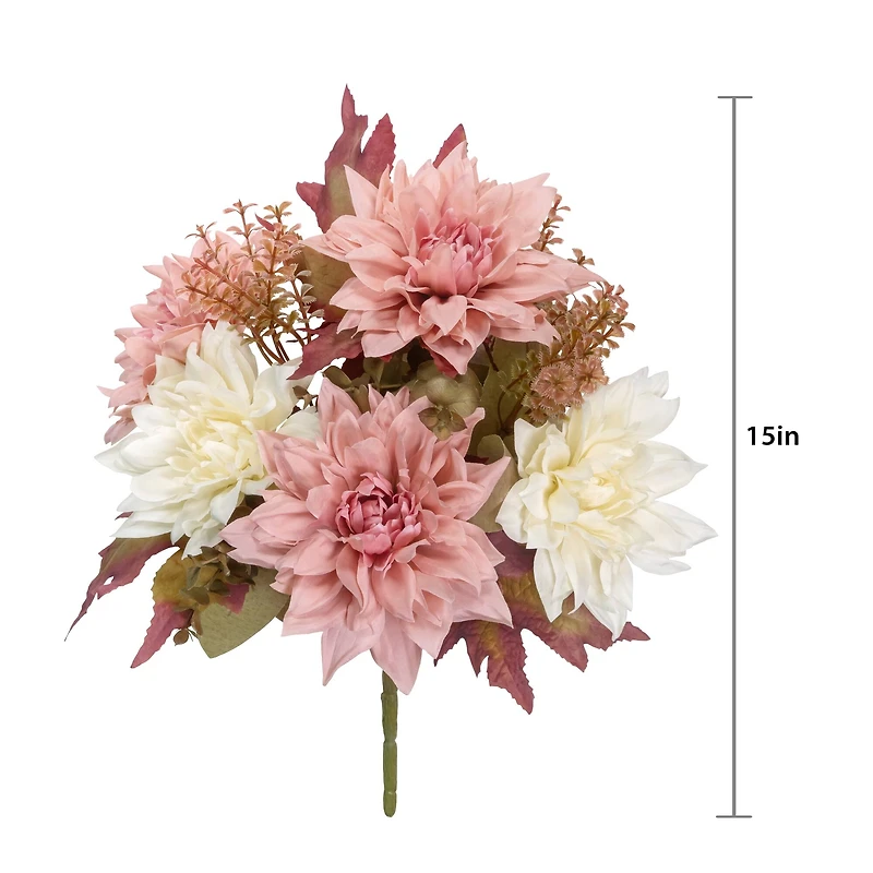 15" Blush & Cream Mixed Dahlia Bush by Ashland®