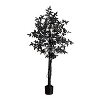5ft. Artificial Halloween Black Maple Tree with Natural Trunk