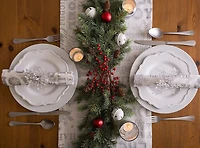DII® 72" Silver Christmas Collage Table Runner