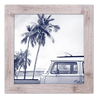 Coastal Beach Van Wall Print in Western White Frame