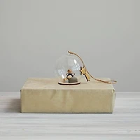 Hello Honey® 3.5" Glass Cloche with Wood Nativity Scene & Star Ornament