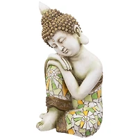 17" Resting Mosaic Buddha Outdoor Ceramic Garden Statue