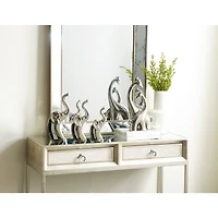 The Novogratz Silver Porcelain Contemporary Elephant Sculpture Set