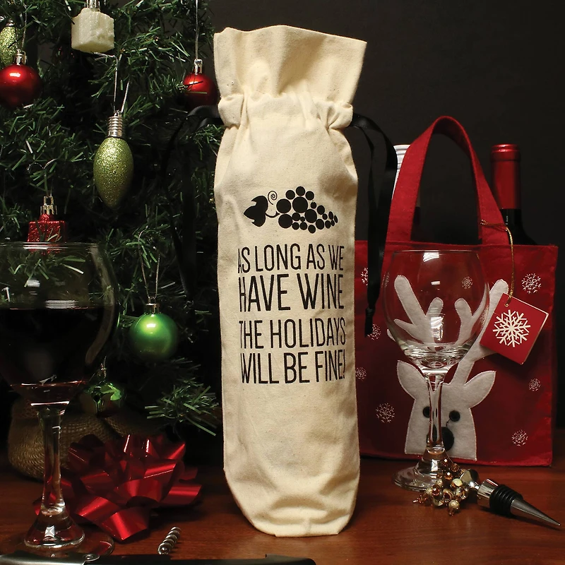 Personality Case™ Holidays Canvas Wine Bag