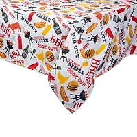 BBQ Fun Print Outdoor Tablecloth 60" x 84"