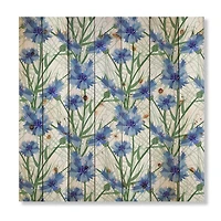 Designart - Blue Cornflowers With Green Leaves I
