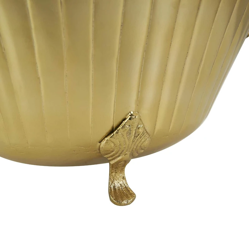 Gold Metal Planter Set