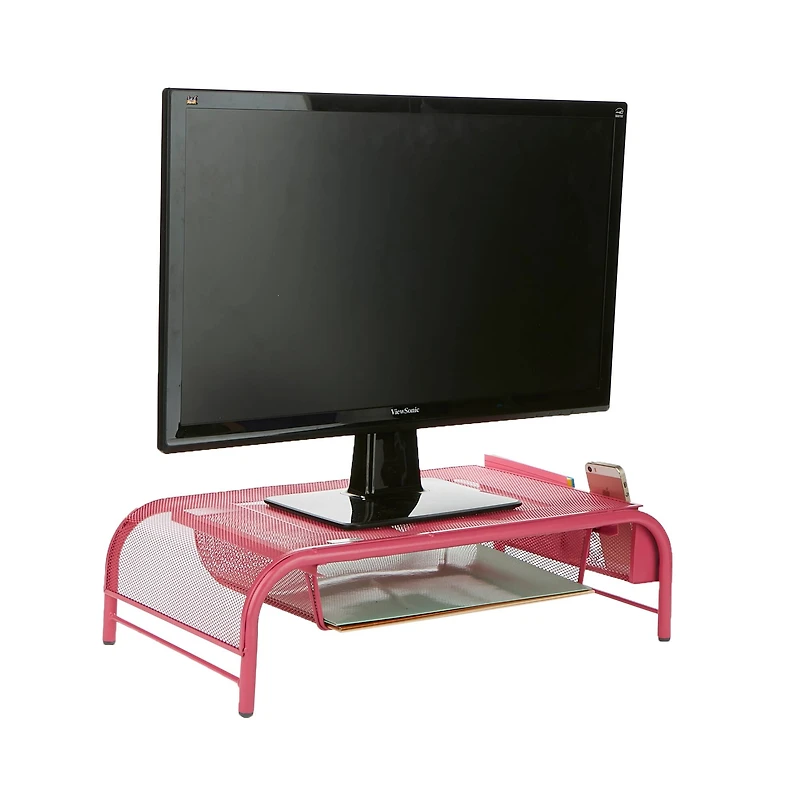 Mind Reader Metal Mesh Monitor Stand & Desk Organizer