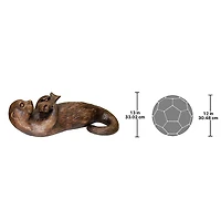 Design Toscano 30" Cast Bronze Lazy Otter with Fish Garden Statue