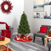 5ft. Pre-Lit Golden Tip Washington Pine Artificial Christmas Tree, Clear LED Lights