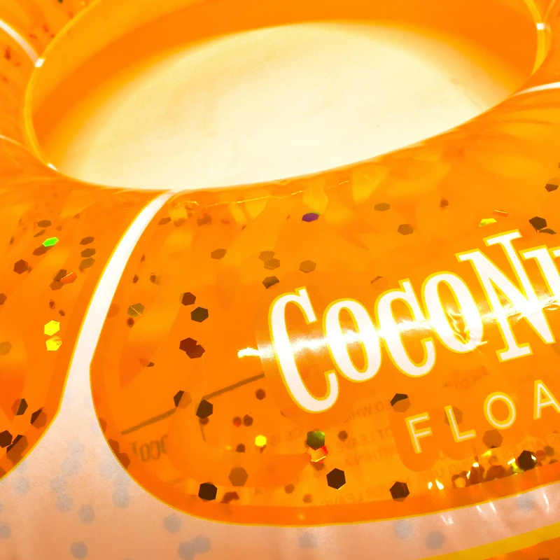 CocoNut Float 42" Tangerine Orange Glitter Pool Float Ring
