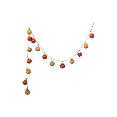 Hello Honey® 6ft. Yellow & Orange Embossed Mercury Glass Ornament Garland