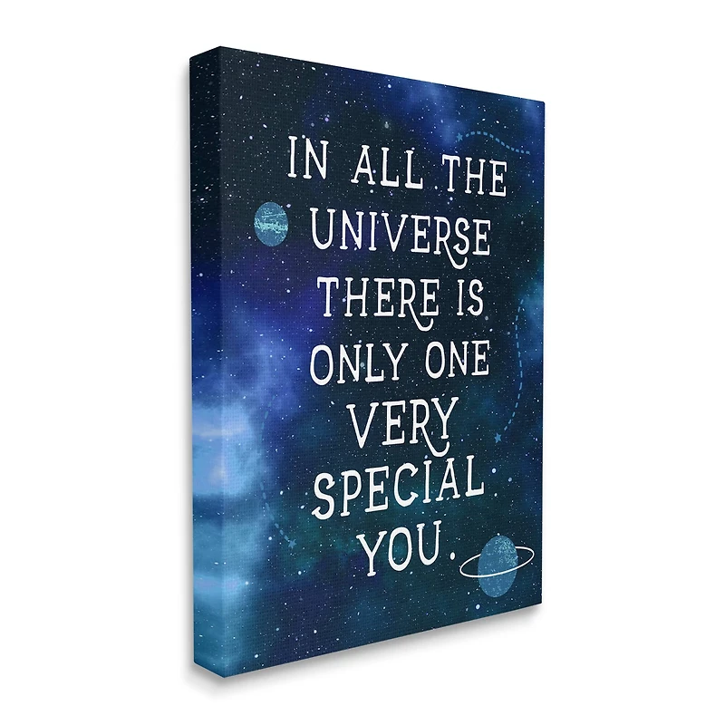 Stupell Industries Only One Very Special You Phrase Blue Universe Canvas Wall Art