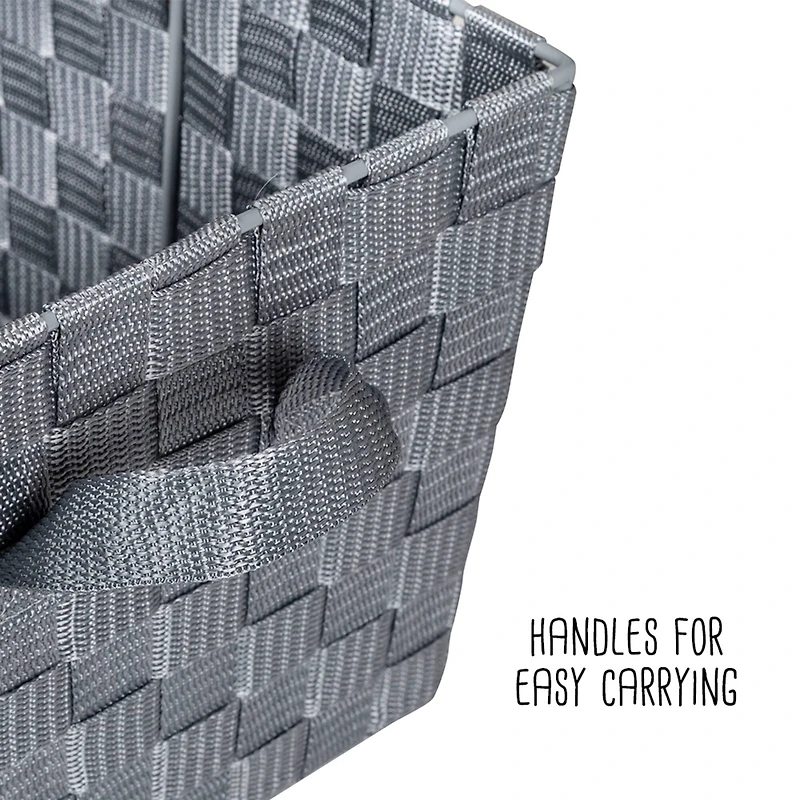 Honey Can Do Silver Woven Storage Baskets with Handles, 2ct.