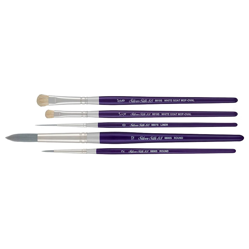 Silver Brush Limited Silver Silk 88® SH 5 Piece Decorative Painting Brush Set