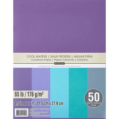 12 Packs: 50 ct. (600 total) Cool Water 8.5" x 11" Cardstock Paper by Recollections™