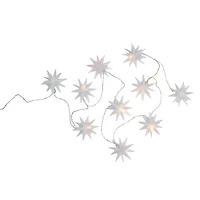 10-Count LED White Star Christmas Fairy Lights  5.25ft  Copper Wire