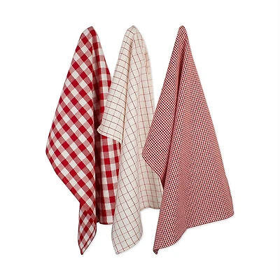 DII® Holiday Checks Heavyweight Dishtowel & Dishcloth Set