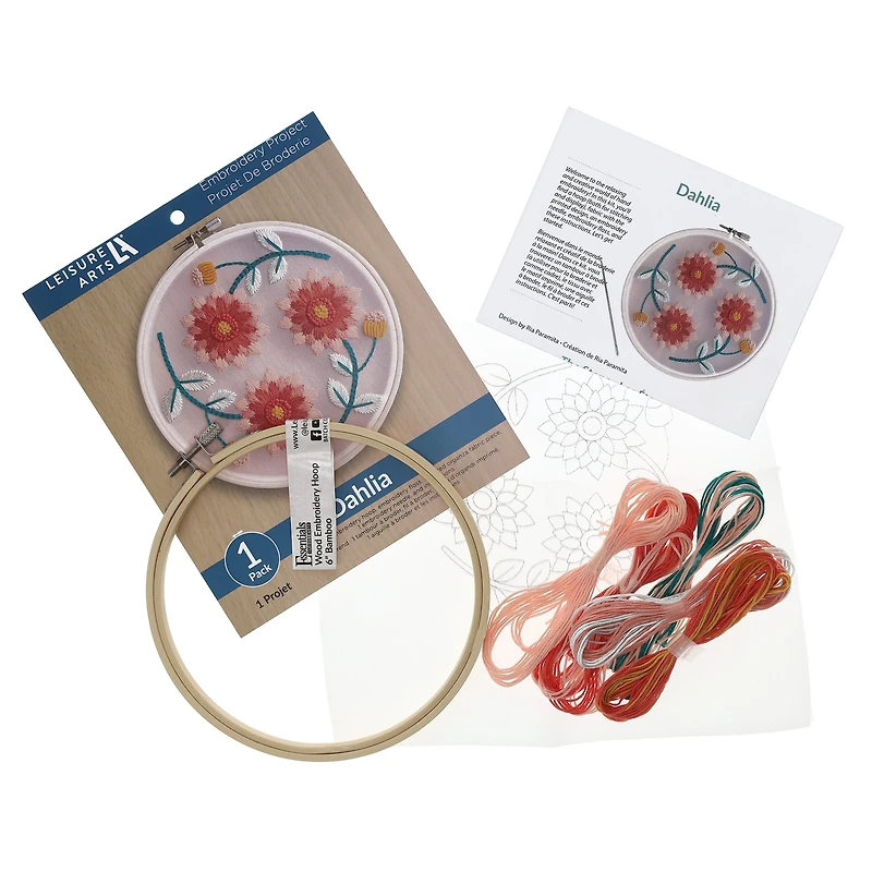 Leisure Arts® 6" Dahlia Embroidery Kit