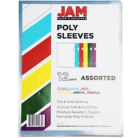 JAM Paper 9" x 11.5" Plastic Sleeve Page Protectors, 12ct.