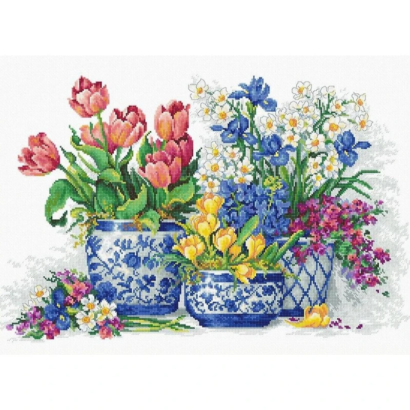 Luca-S Spring Flowers Counted Cross Stitch Kit