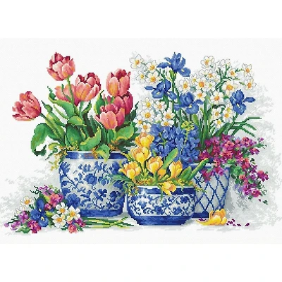 Luca-S Spring Flowers Counted Cross Stitch Kit
