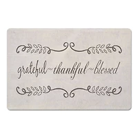 Grateful Thankful Blessed Floor Mat